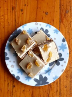 raw ginger slice on a plate